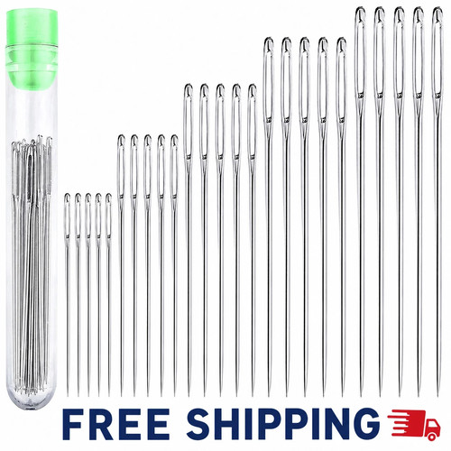 25pcs large eye sewing needles - large,